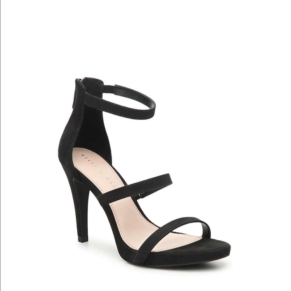 Kelly and Kate Black Heels - Courtney Sandal